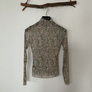 Snake print sheer top